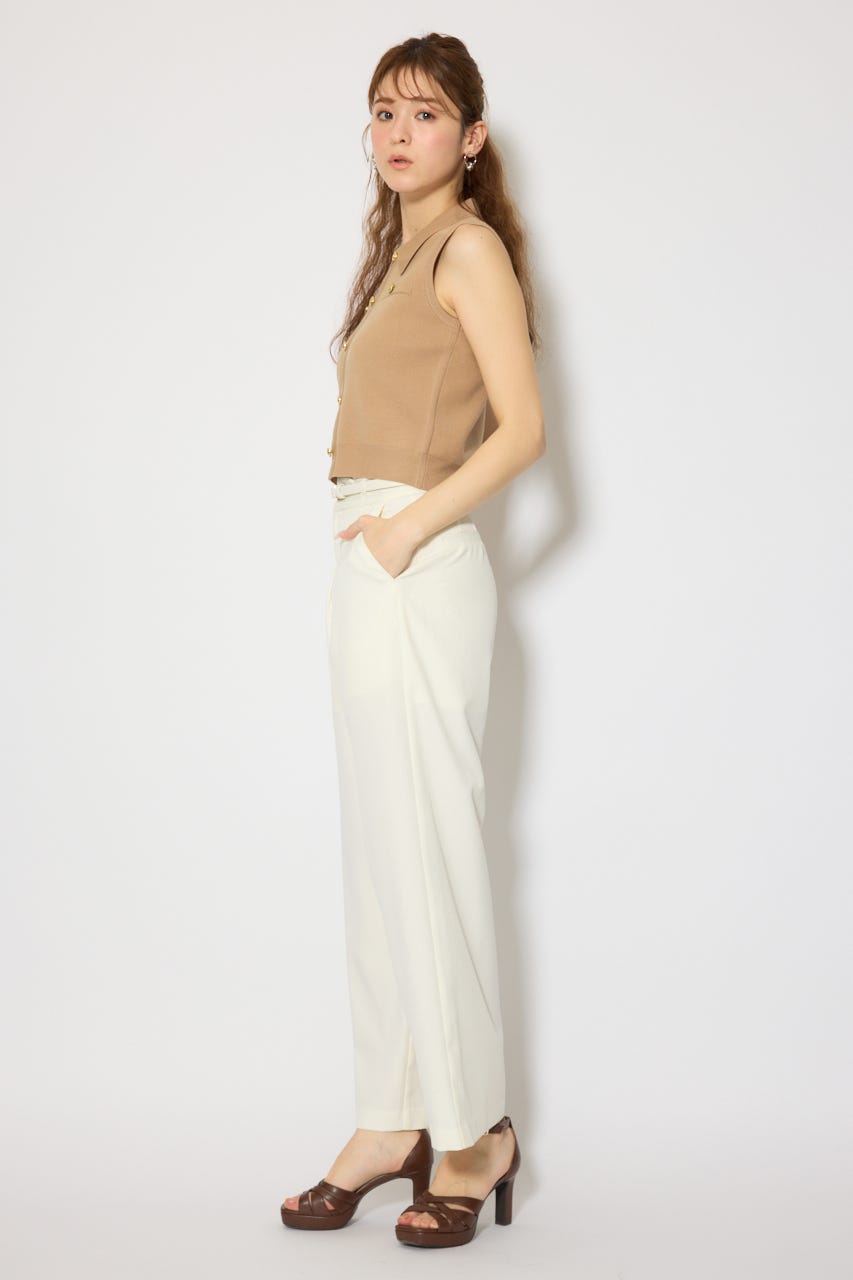 ゴールドボタンノースリニットトップス CAM FREE