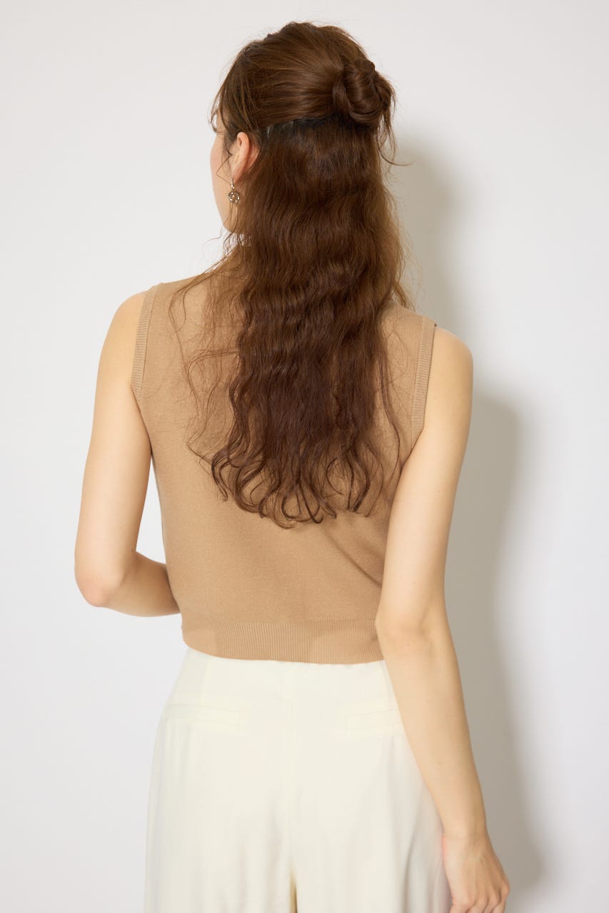 【EC先行発売】ゴールドボタンノースリニットトップス CAM FREE