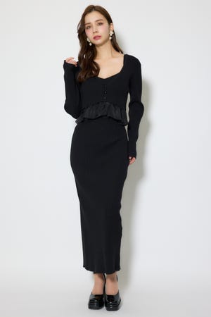 ペプラムカーデセットキャミワンピース