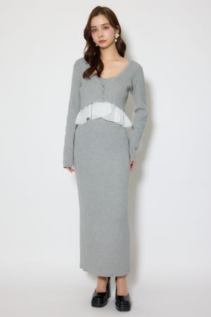 ペプラムカーデセットキャミワンピース