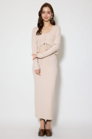 ペプラムカーデセットキャミワンピース