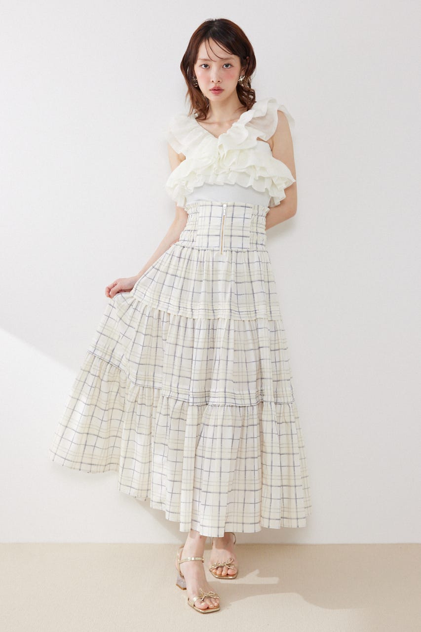 オフショルフリルカットトップス WHT FREE