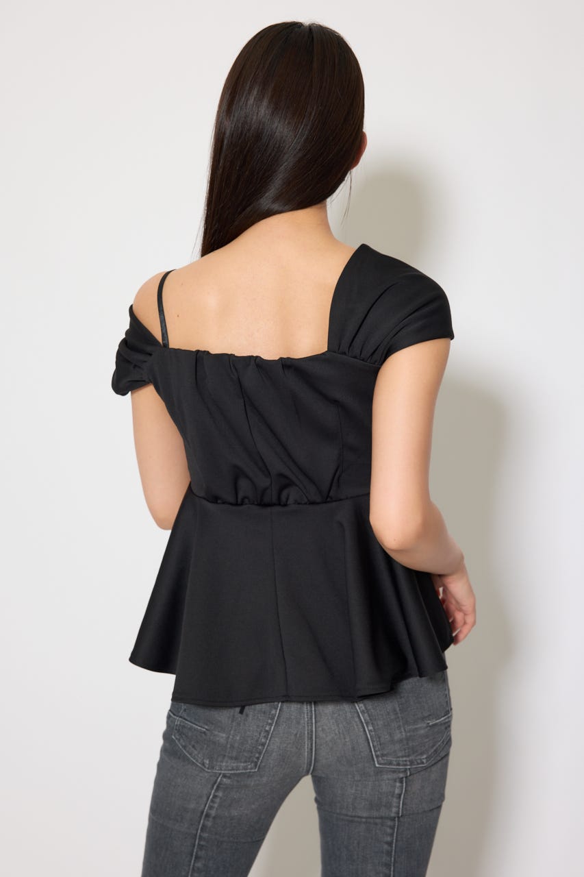 ワンショルペプラムカットトップス BLK FREE