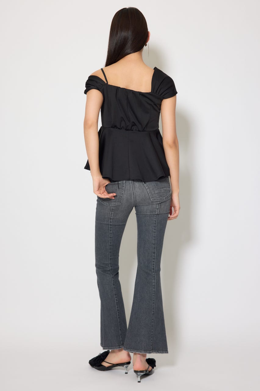 ワンショルペプラムカットトップス BLK FREE