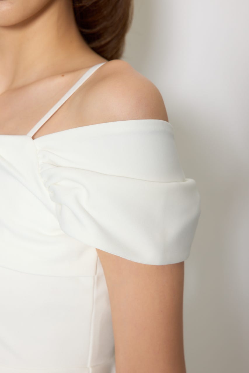 ワンショルペプラムカットトップス WHT FREE