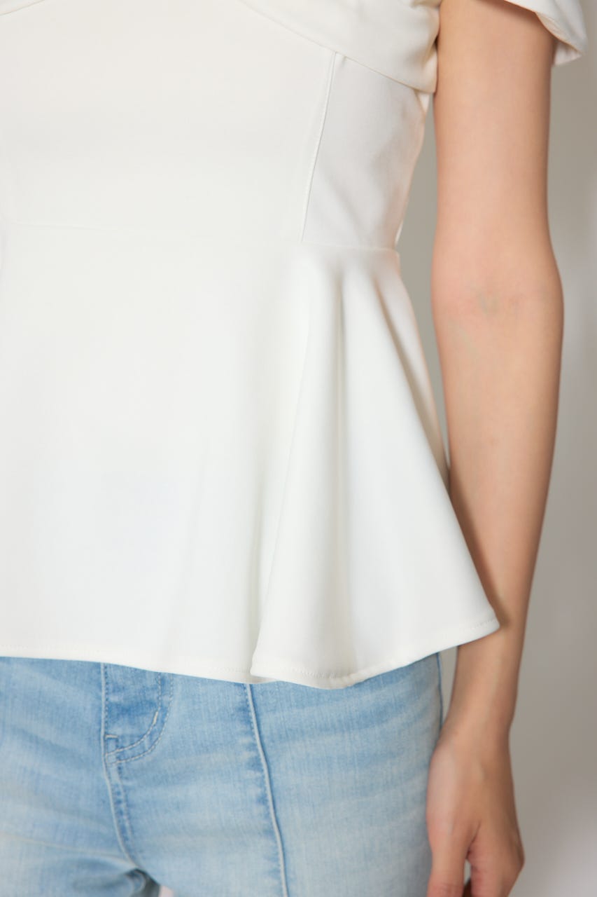 ワンショルペプラムカットトップス WHT FREE