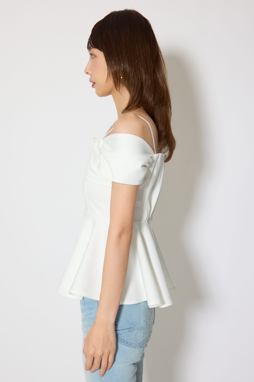 ワンショルペプラムカットトップス WHT FREE