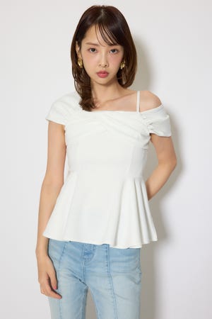 ワンショルペプラムカットトップス