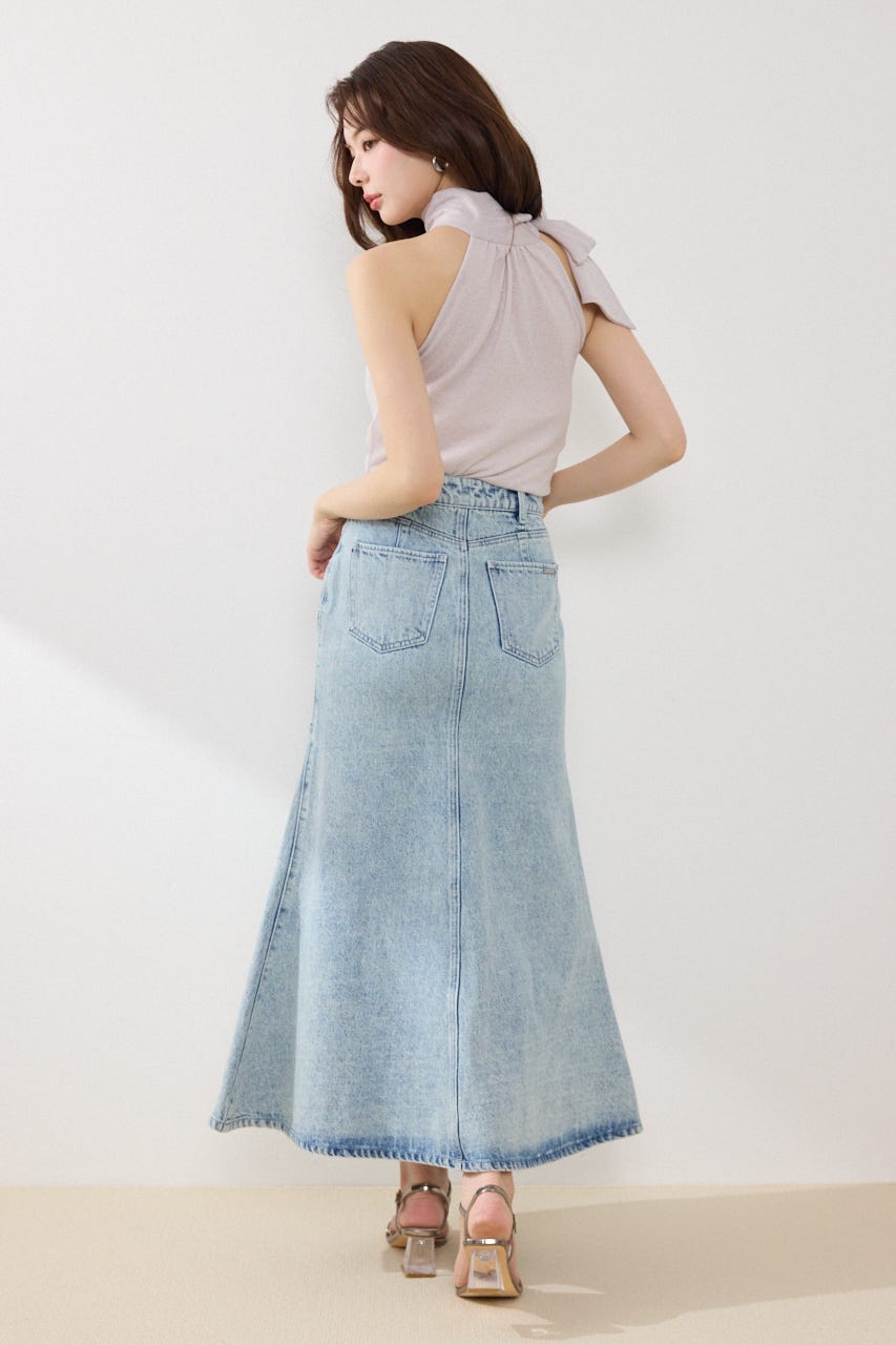 【GirlsAward着用アイテム】ラメフライスリボンネックトップス PNK FREE