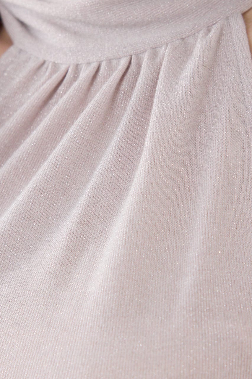 【GirlsAward着用アイテム】ラメフライスリボンネックトップス PNK FREE