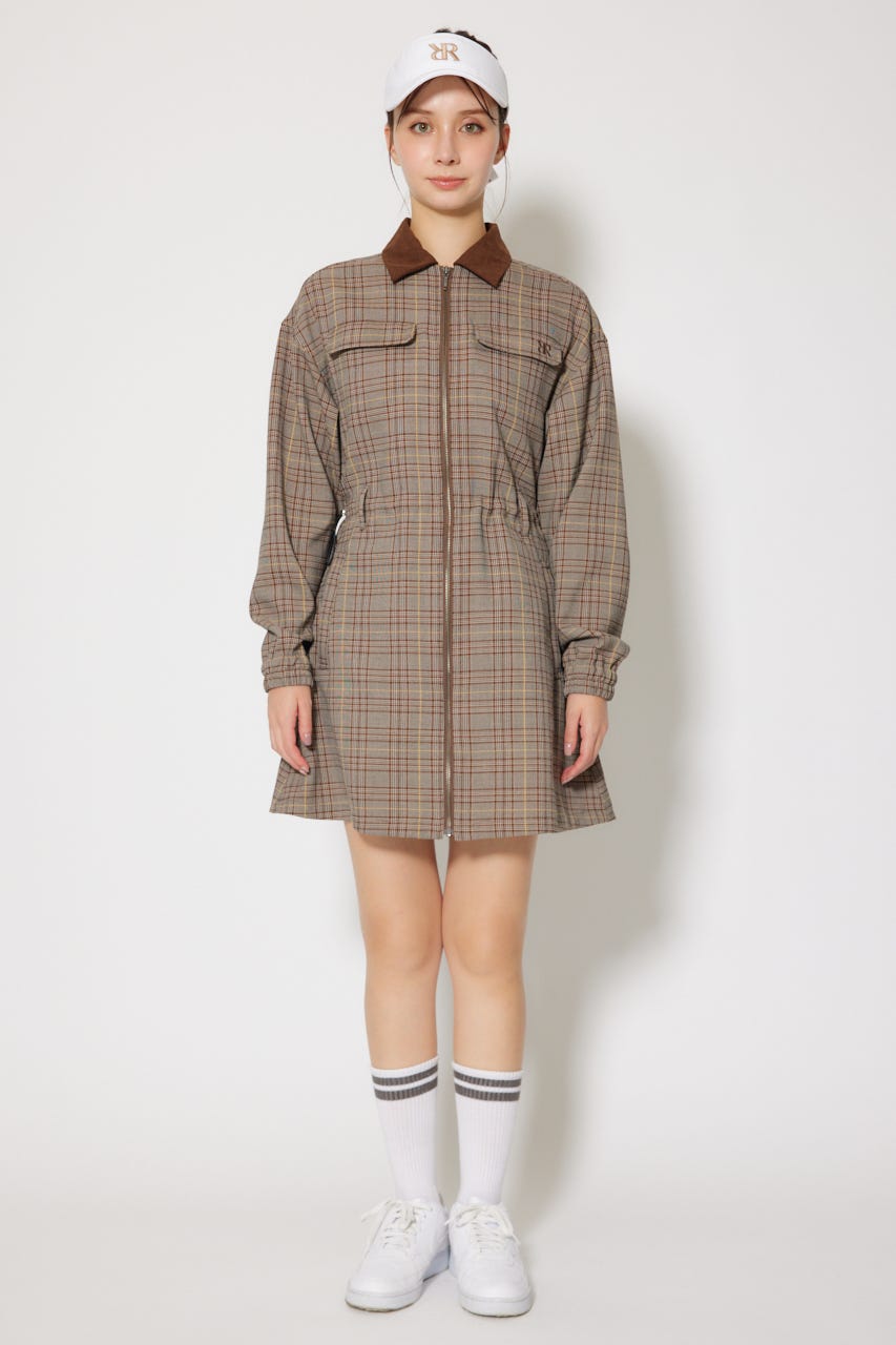 【RIENDA GOLF】ギンガムチェックドロストワンピース/リエンダ rienda（リエンダ）の「【RIENDA GOLF】ギンガムチェック