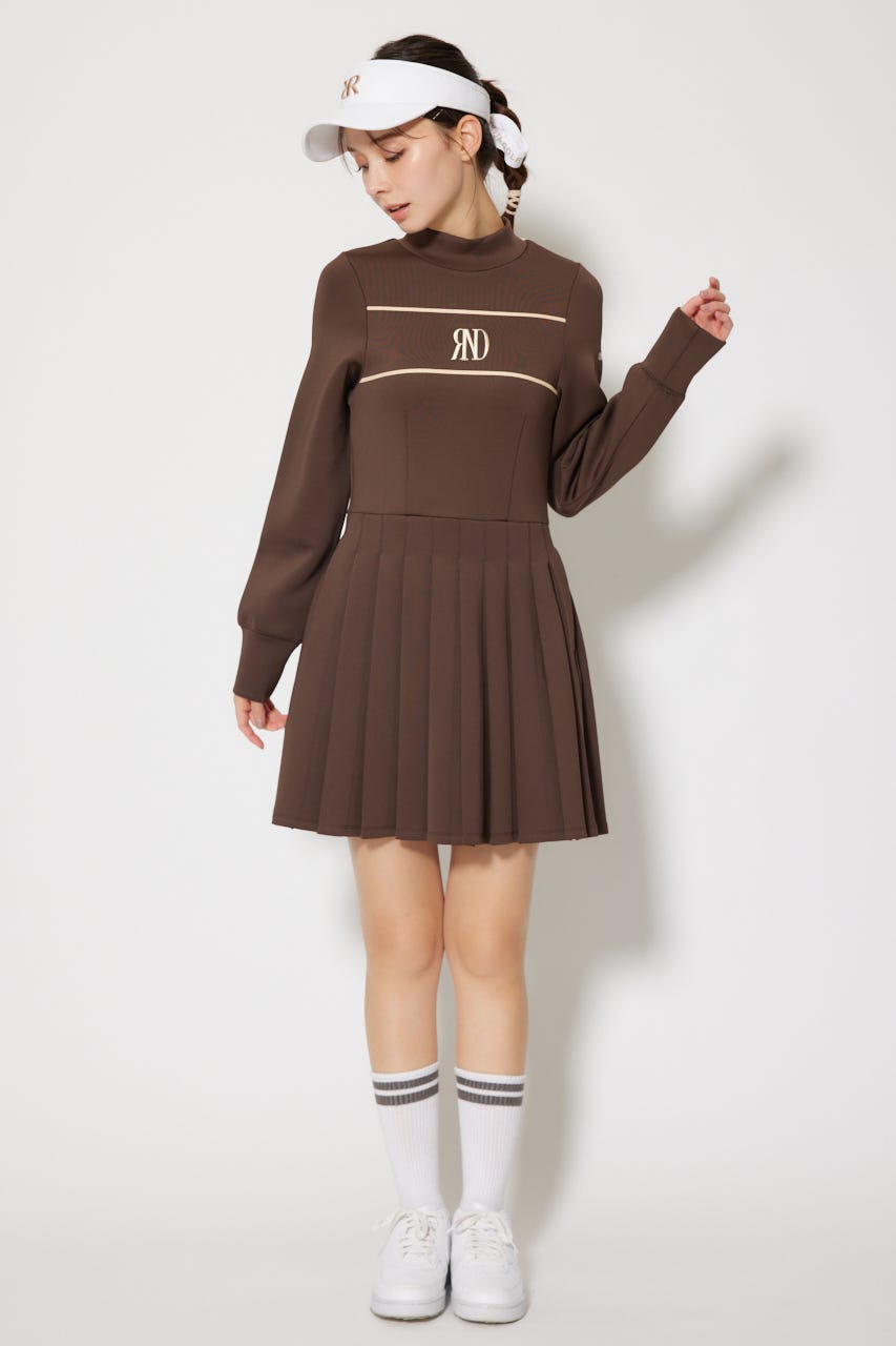 【RIENDA GOLF】バックリボンRNDロゴカットワンピース 秋服 冬服 RIENDA GOLF ワンピース 「RIENDA GOLF」バックリボンRNDロゴ