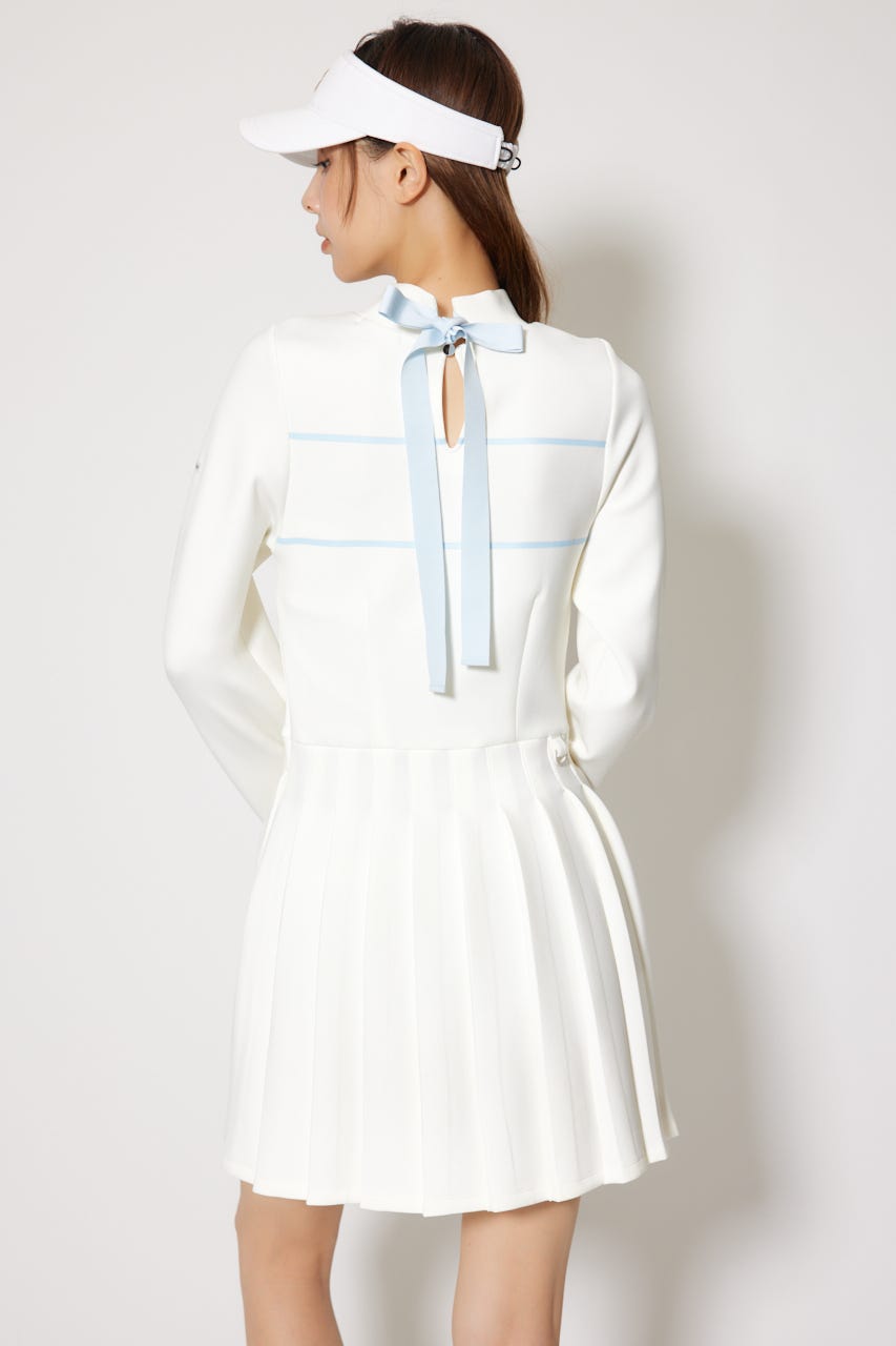 【RIENDA GOLF】バックリボンRNDロゴカットワンピース 秋服 冬服 RIENDA GOLF ワンピース 「RIENDA GOLF」バックリボンRNDロゴ