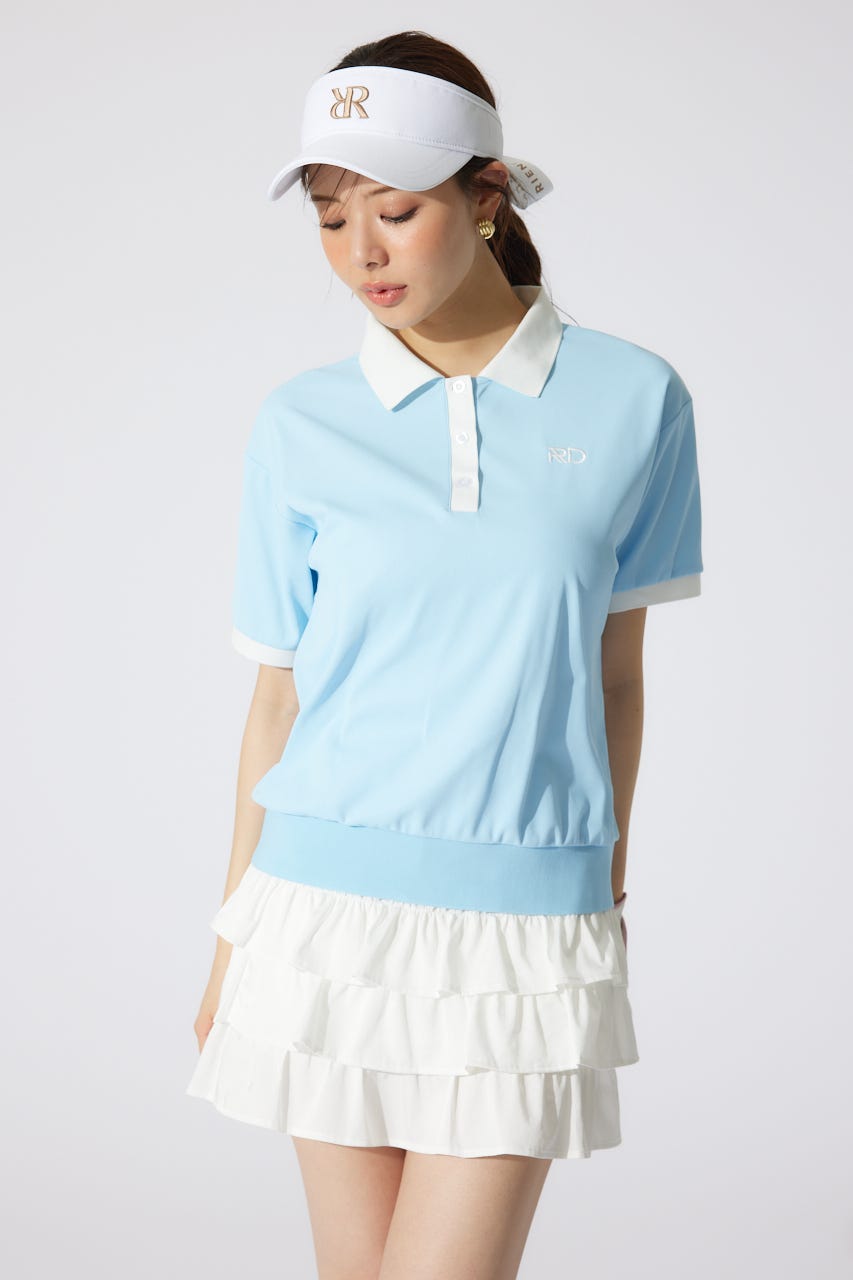 【一部店舗・WEB限定】【RIENDA GOLF】RDバイカラールーズポロシャツ L/BLU M