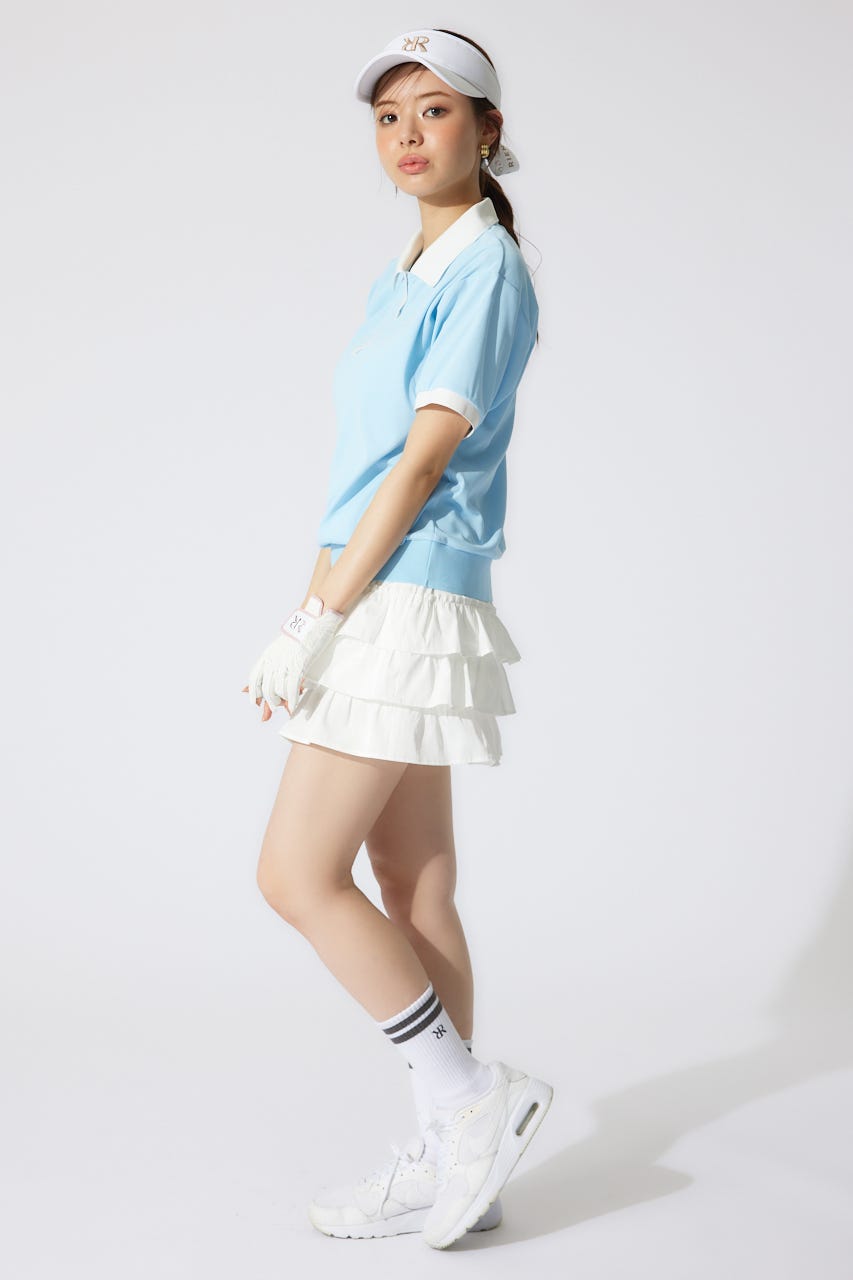 【一部店舗・WEB限定】【RIENDA GOLF】RDバイカラールーズポロシャツ L/BLU M