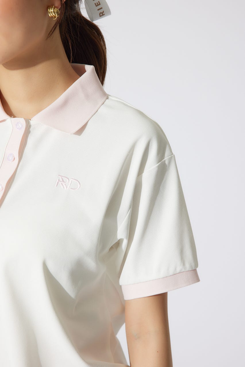 【一部店舗・WEB限定】【RIENDA GOLF】RDバイカラールーズポロシャツ WHT S