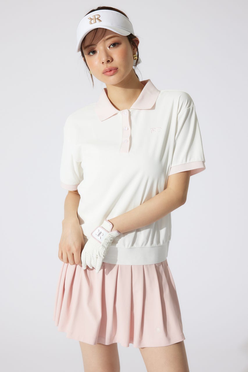 【一部店舗・WEB限定】【RIENDA GOLF】RDバイカラールーズポロシャツ WHT S
