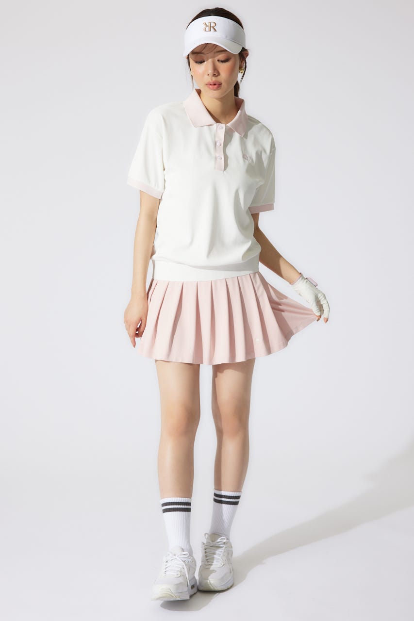 【一部店舗・WEB限定】【RIENDA GOLF】RDバイカラールーズポロシャツ WHT S