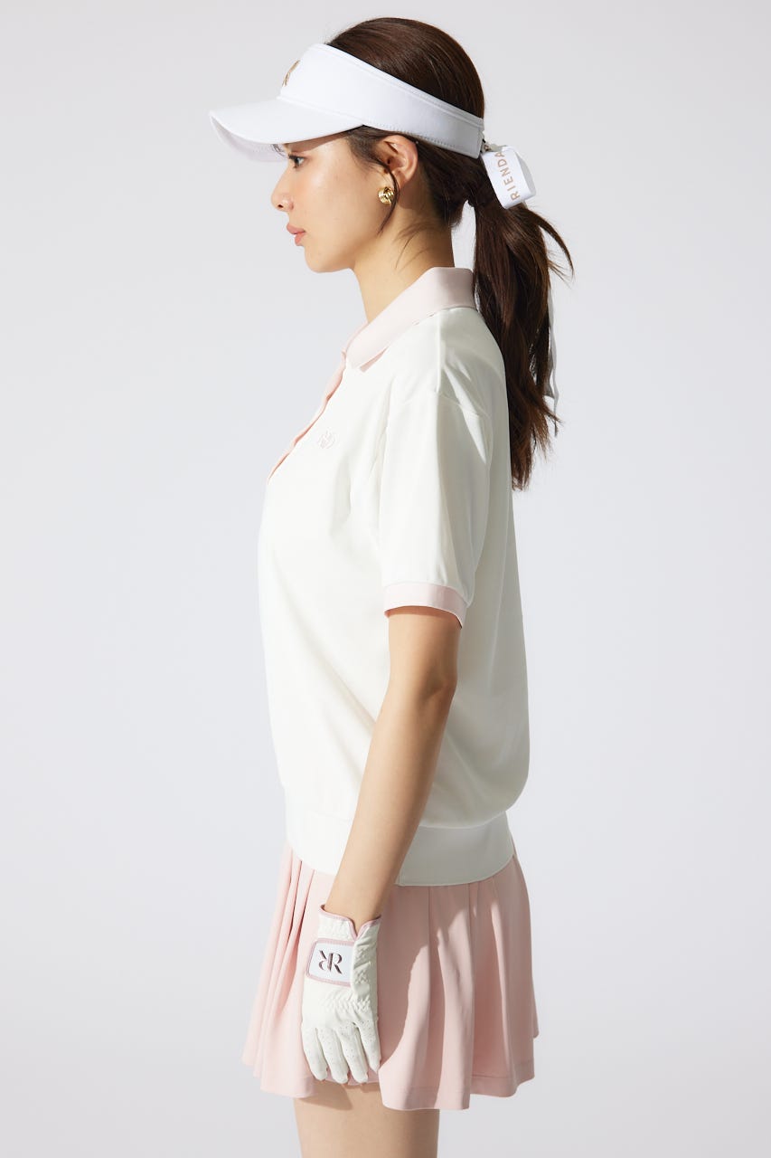 【一部店舗・WEB限定】【RIENDA GOLF】RDバイカラールーズポロシャツ WHT S