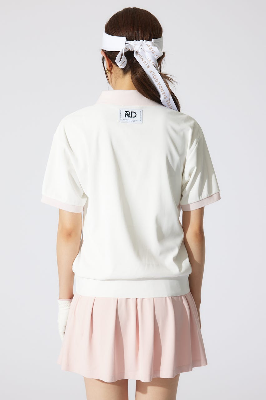 【一部店舗・WEB限定】【RIENDA GOLF】RDバイカラールーズポロシャツ WHT S