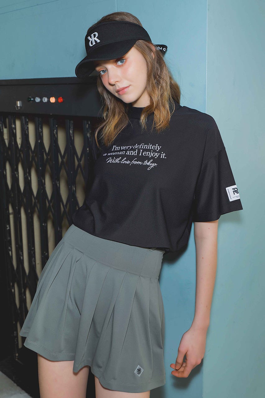 riendaの【一部店舗・WEB限定】【RIENDA GOLF】ロゴプリントルーズTシャツ