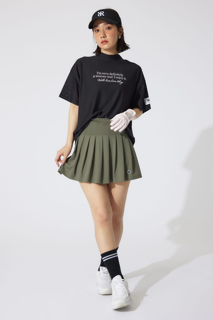 【一部店舗・WEB限定】【RIENDA GOLF】ロゴプリントルーズTシャツ BLK FREE