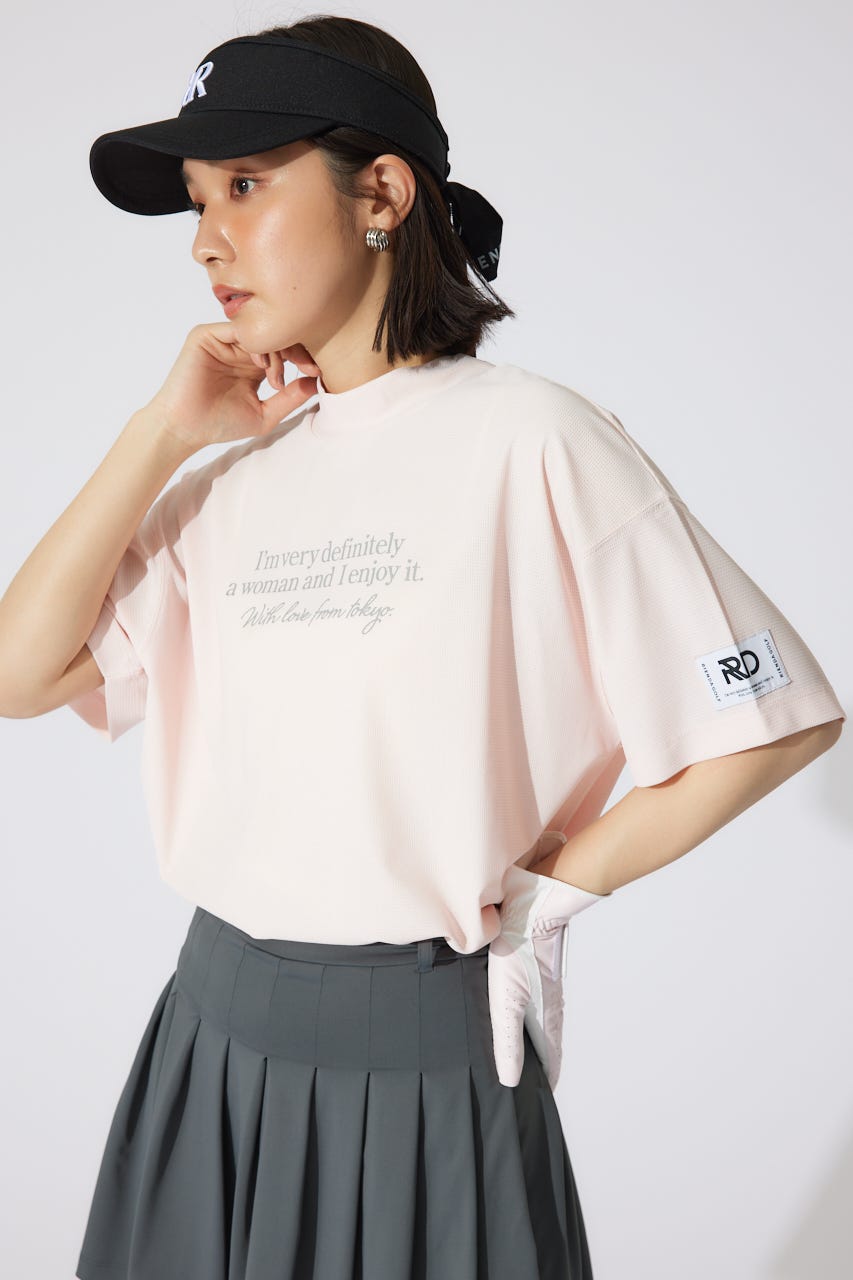 【一部店舗・WEB限定】【RIENDA GOLF】ロゴプリントルーズTシャツ PNK FREE