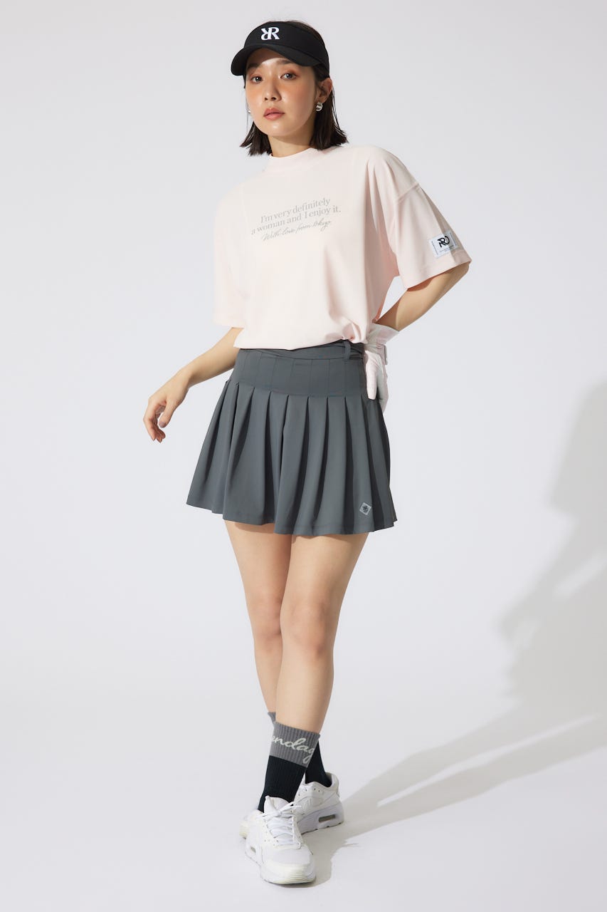 【一部店舗・WEB限定】【RIENDA GOLF】ロゴプリントルーズTシャツ PNK FREE
