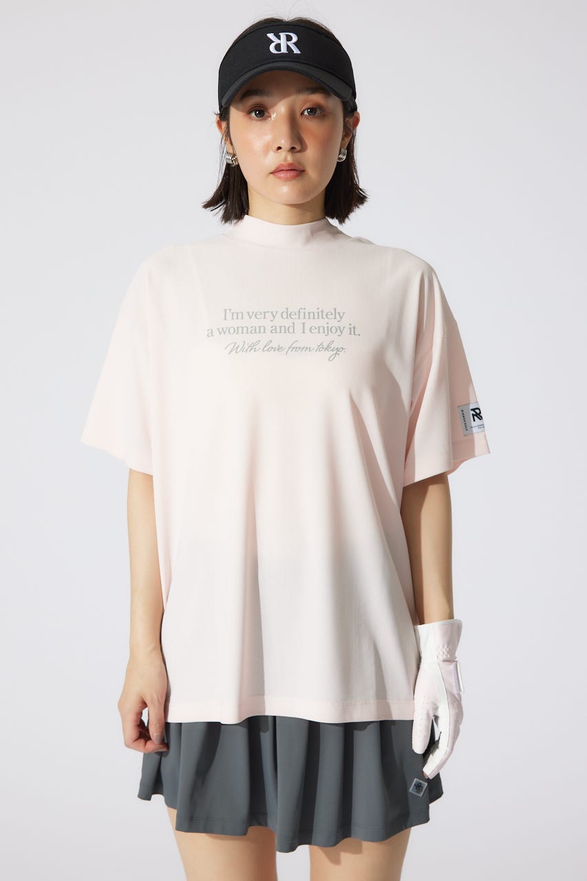 【一部店舗・WEB限定】【RIENDA GOLF】ロゴプリントルーズTシャツ PNK FREE