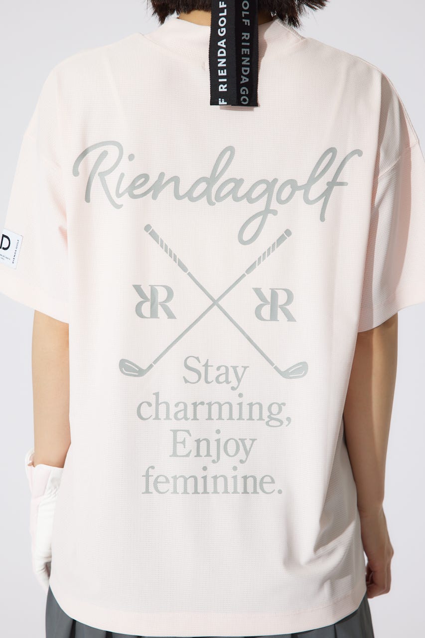 【一部店舗・WEB限定】【RIENDA GOLF】ロゴプリントルーズTシャツ PNK FREE