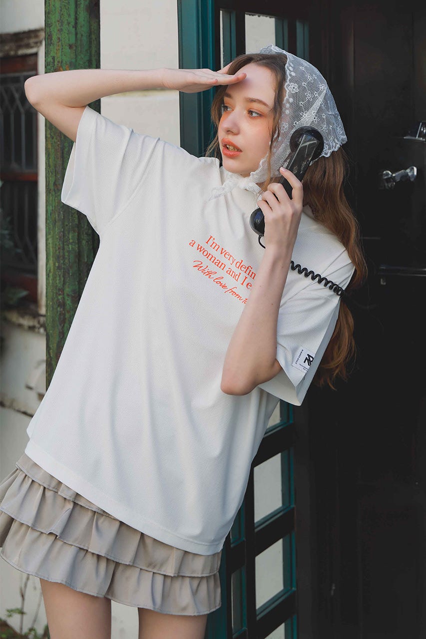 【一部店舗・WEB限定】【RIENDA GOLF】ロゴプリントルーズTシャツ WHT FREE