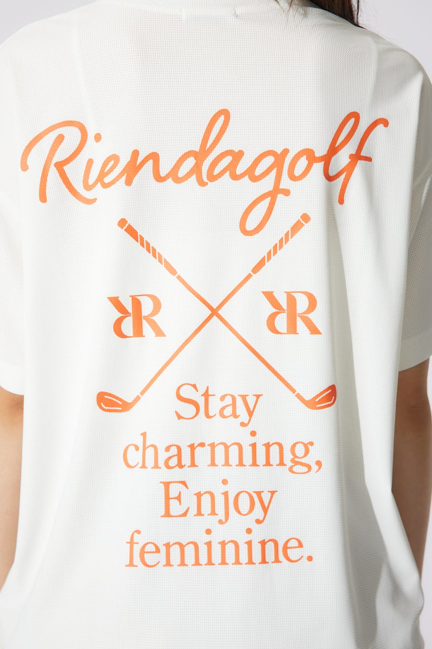 【一部店舗・WEB限定】【RIENDA GOLF】ロゴプリントルーズTシャツ WHT FREE