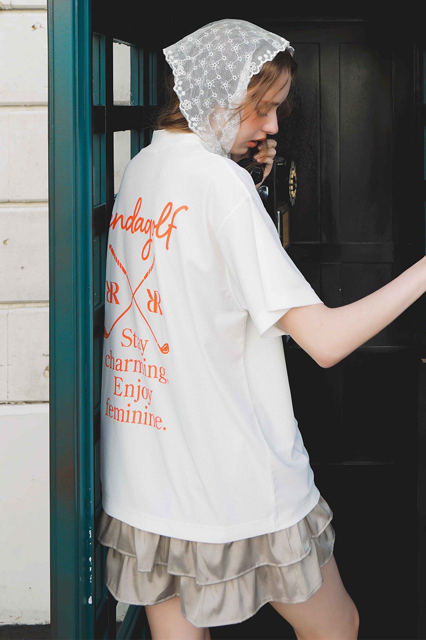 【一部店舗・WEB限定】【RIENDA GOLF】ロゴプリントルーズTシャツ WHT FREE