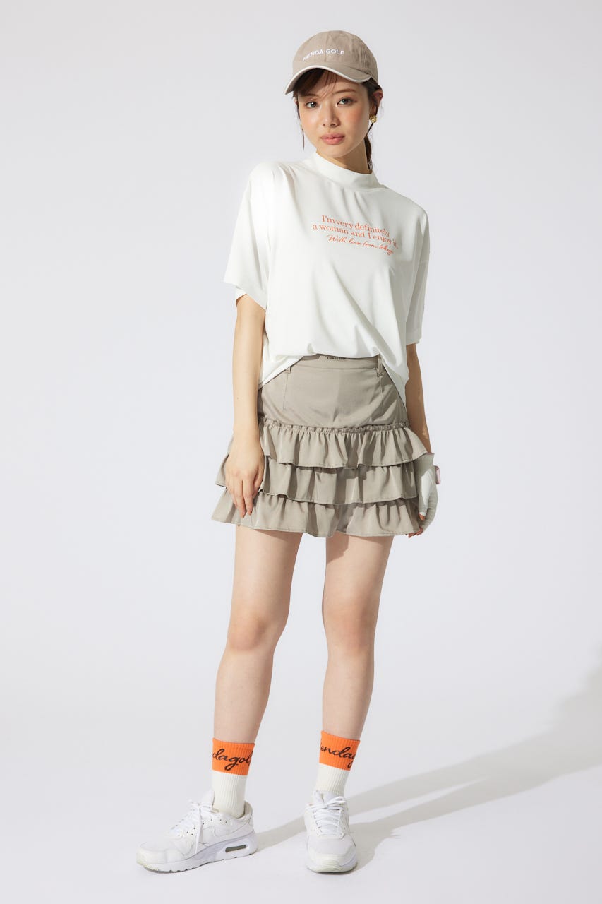 【一部店舗・WEB限定】【RIENDA GOLF】ロゴプリントルーズTシャツ WHT FREE