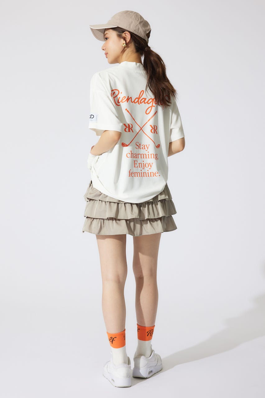 【一部店舗・WEB限定】【RIENDA GOLF】ロゴプリントルーズTシャツ WHT FREE