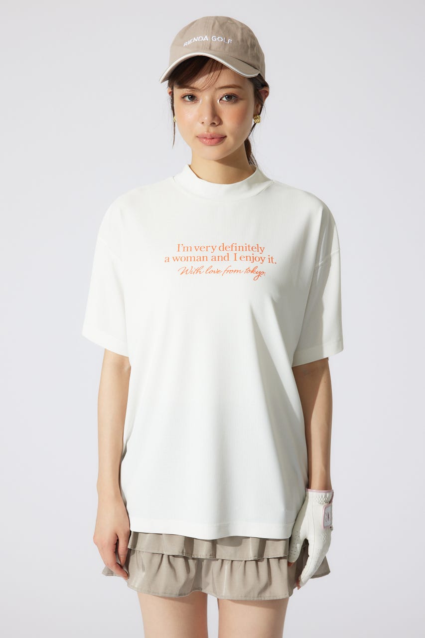 【一部店舗・WEB限定】【RIENDA GOLF】ロゴプリントルーズTシャツ WHT FREE