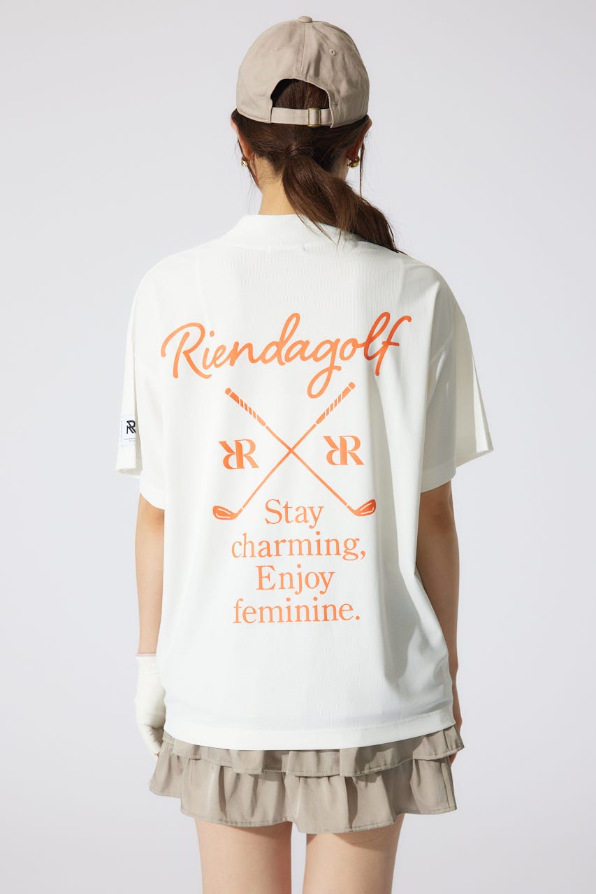 【一部店舗・WEB限定】【RIENDA GOLF】ロゴプリントルーズTシャツ WHT FREE