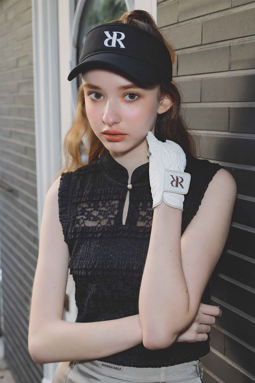 【一部店舗・WEB限定】【RIENDA GOLF】カットレーストップス BLK M