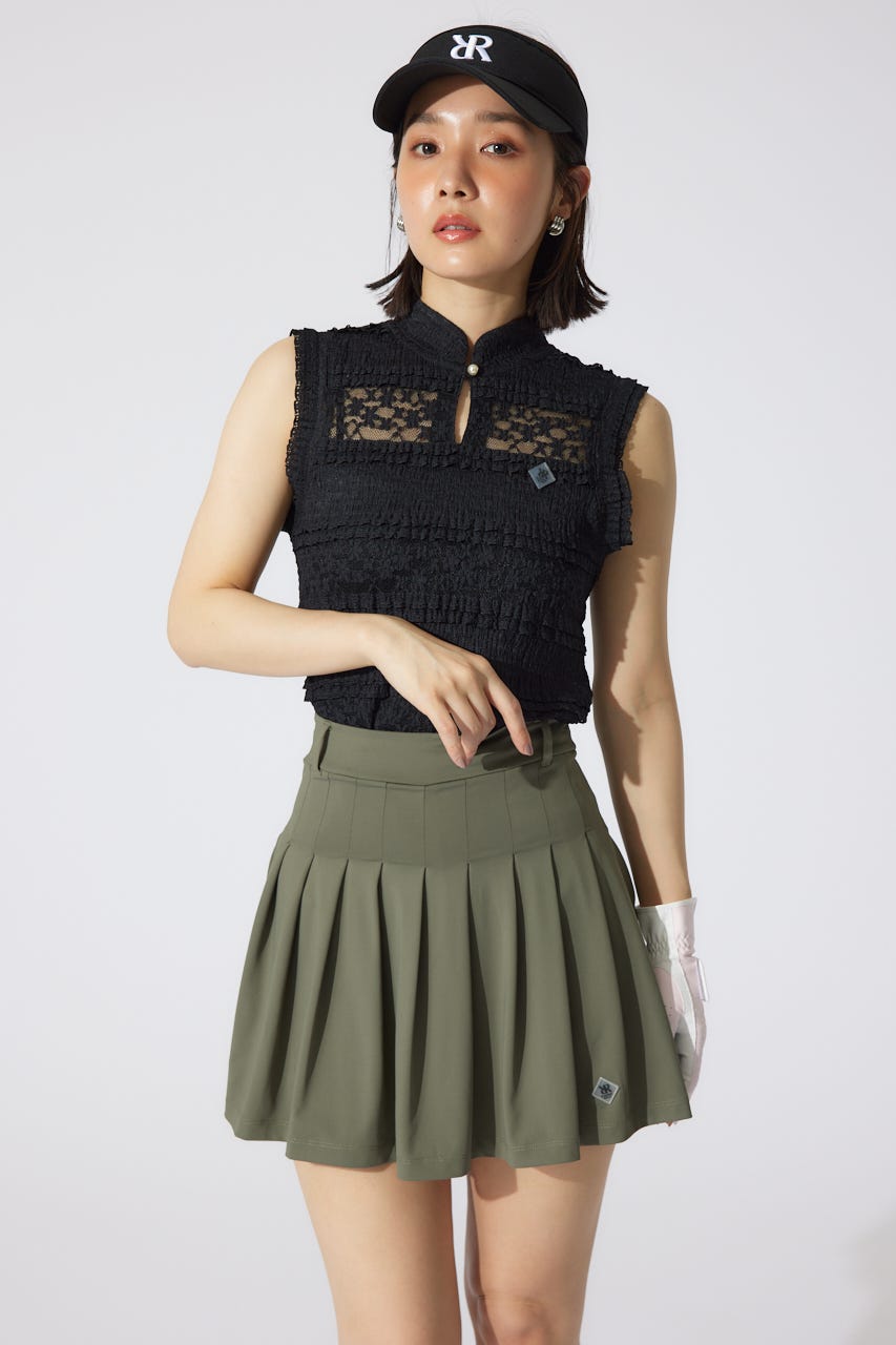 【一部店舗・WEB限定】【RIENDA GOLF】カットレーストップス BLK M