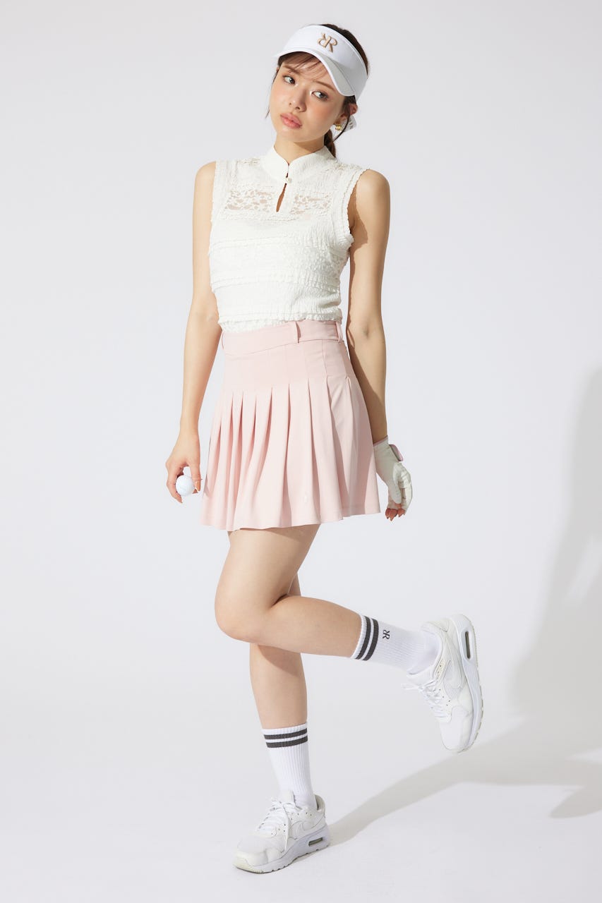 【一部店舗・WEB限定】【RIENDA GOLF】カットレーストップス WHT S