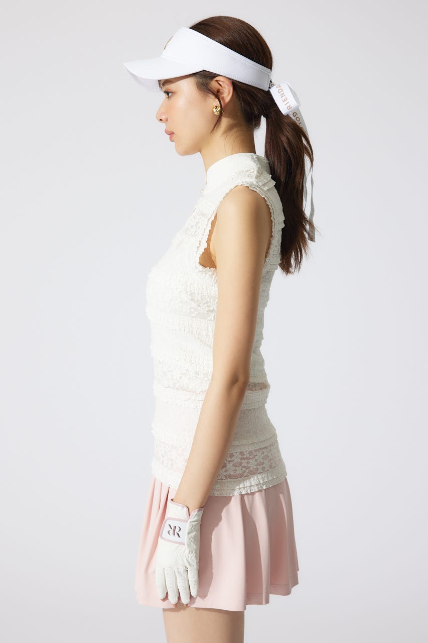 【一部店舗・WEB限定】【RIENDA GOLF】カットレーストップス WHT S