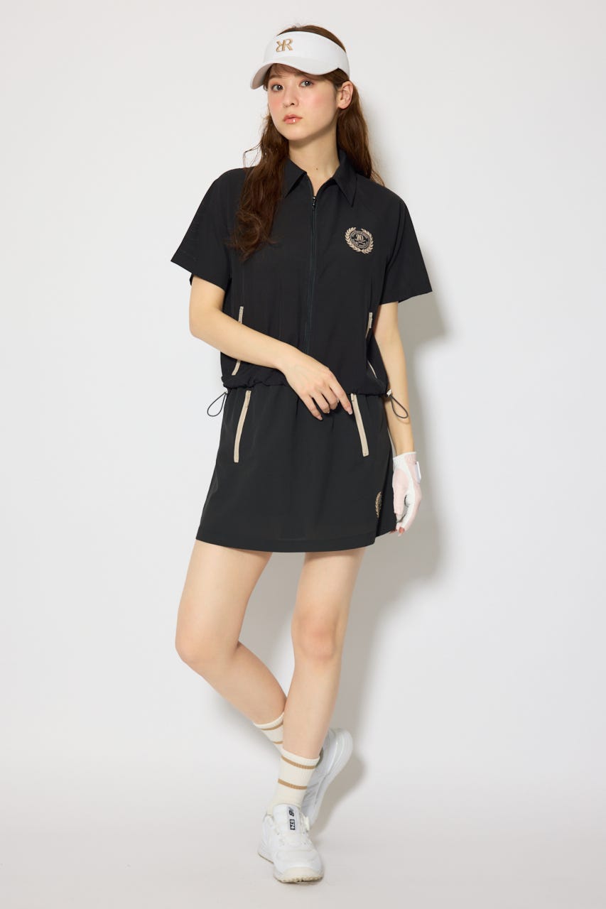 【一部店舗・WEB限定】【RIENDA GOLF】バイカラージップポイントブルゾン BLK S