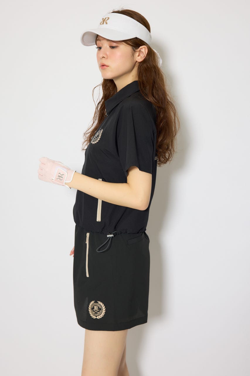 【一部店舗・WEB限定】【RIENDA GOLF】バイカラージップポイントブルゾン BLK S