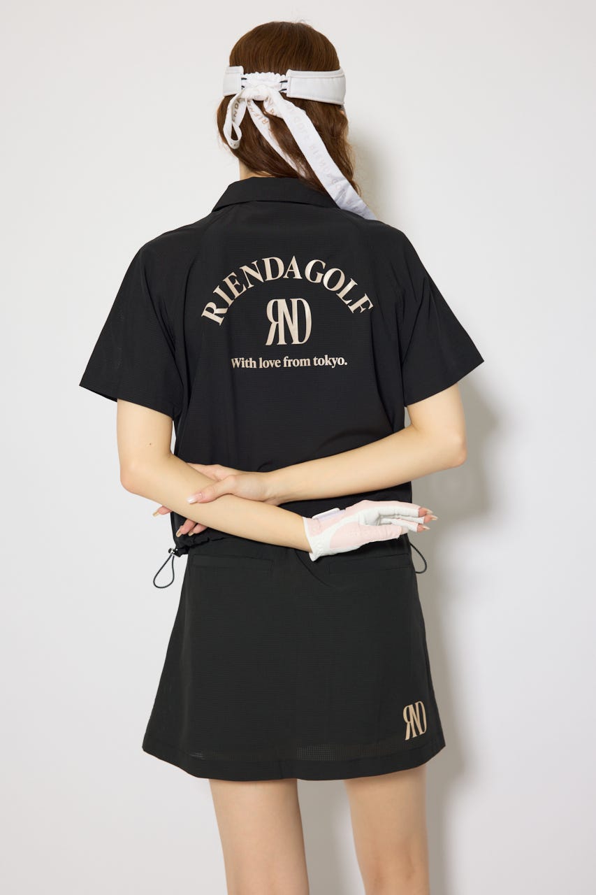 【一部店舗・WEB限定】【RIENDA GOLF】バイカラージップポイントブルゾン BLK S