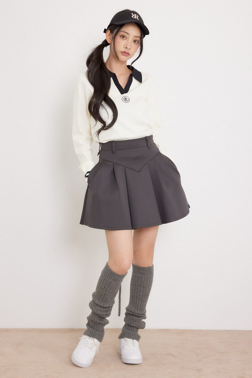 【一部店舗・WEB限定】【RIENDA GOLF】ベーシックポンチスカート D/GRY S