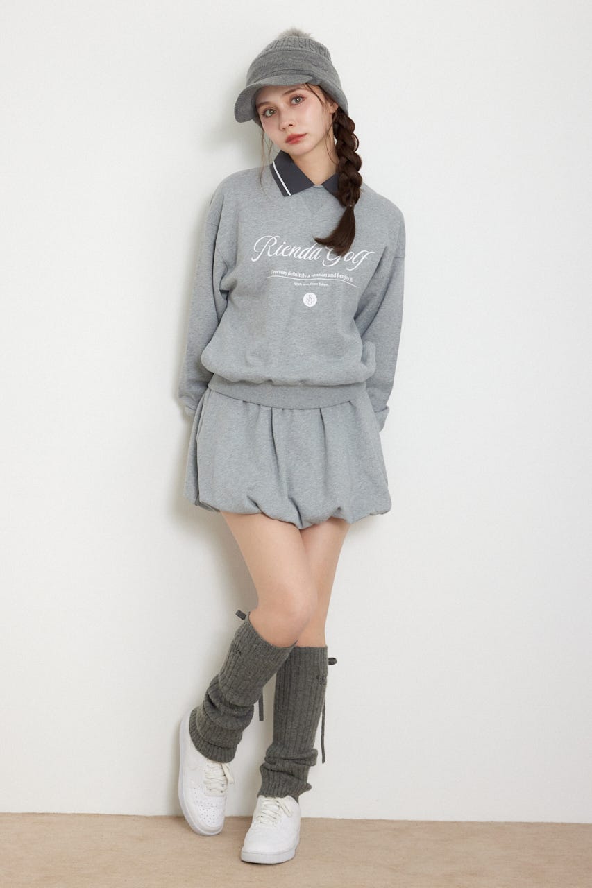 【一部店舗・WEB限定】【RIENDA GOLF】サイドラインスウェットバルーンスカート GRY S