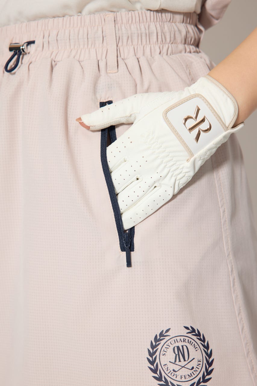【一部店舗・WEB限定】【RIENDA GOLF】バイカラージップポイントスカート PNK M