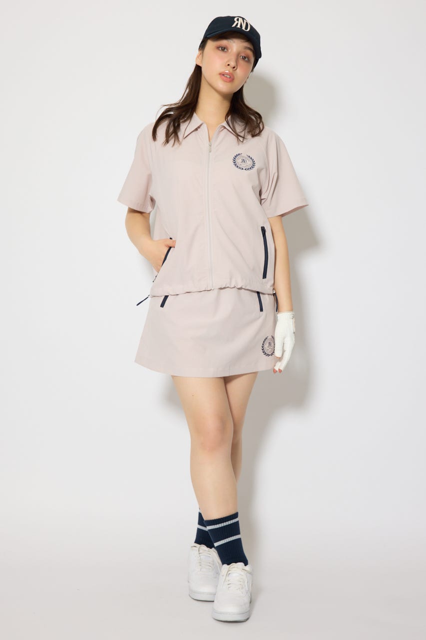 【一部店舗・WEB限定】【RIENDA GOLF】バイカラージップポイントスカート PNK M