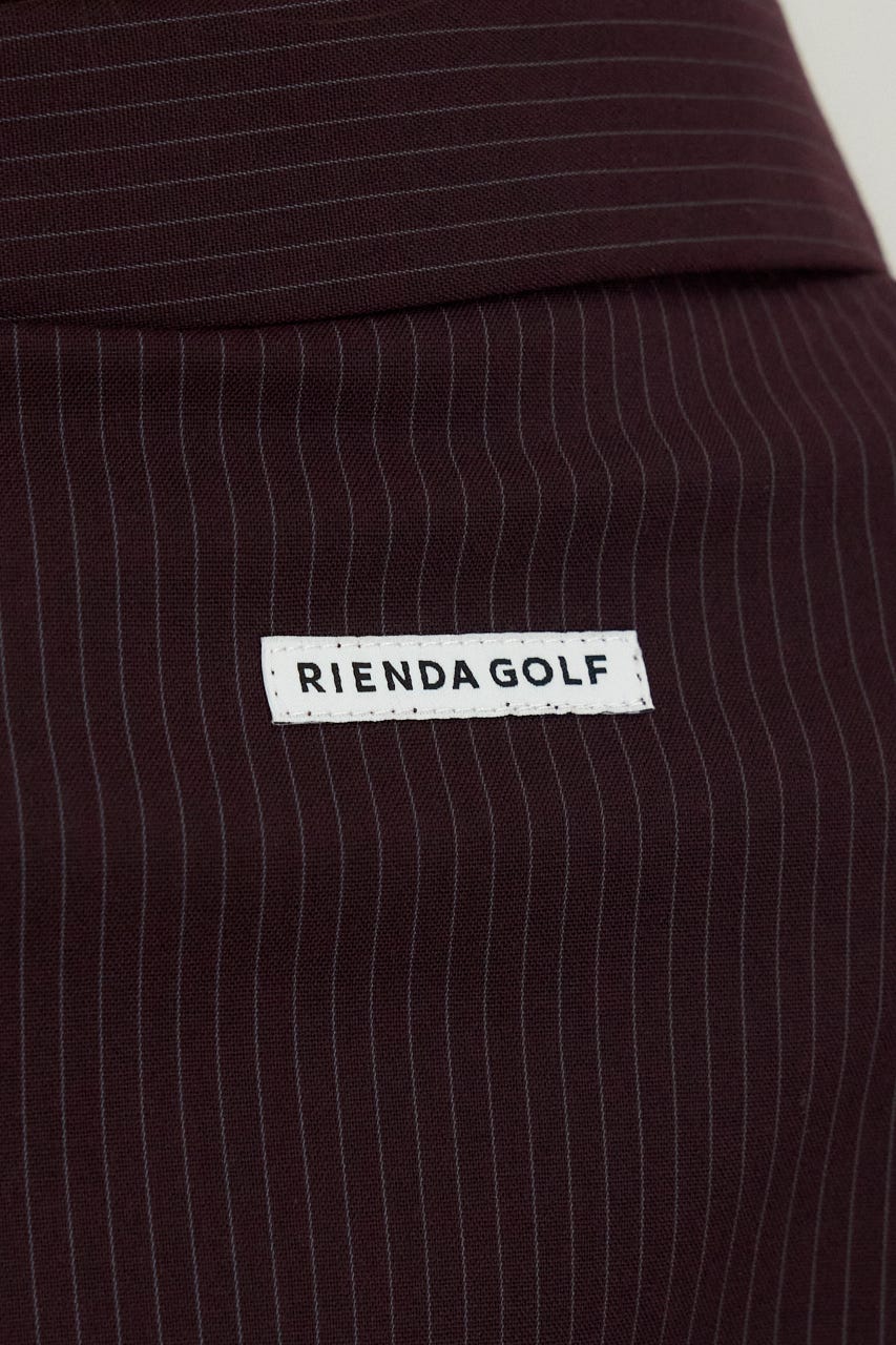 【一部店舗・WEB限定】【RIENDA GOLF】ピンストライププリーツシャツワンピース D/RED M