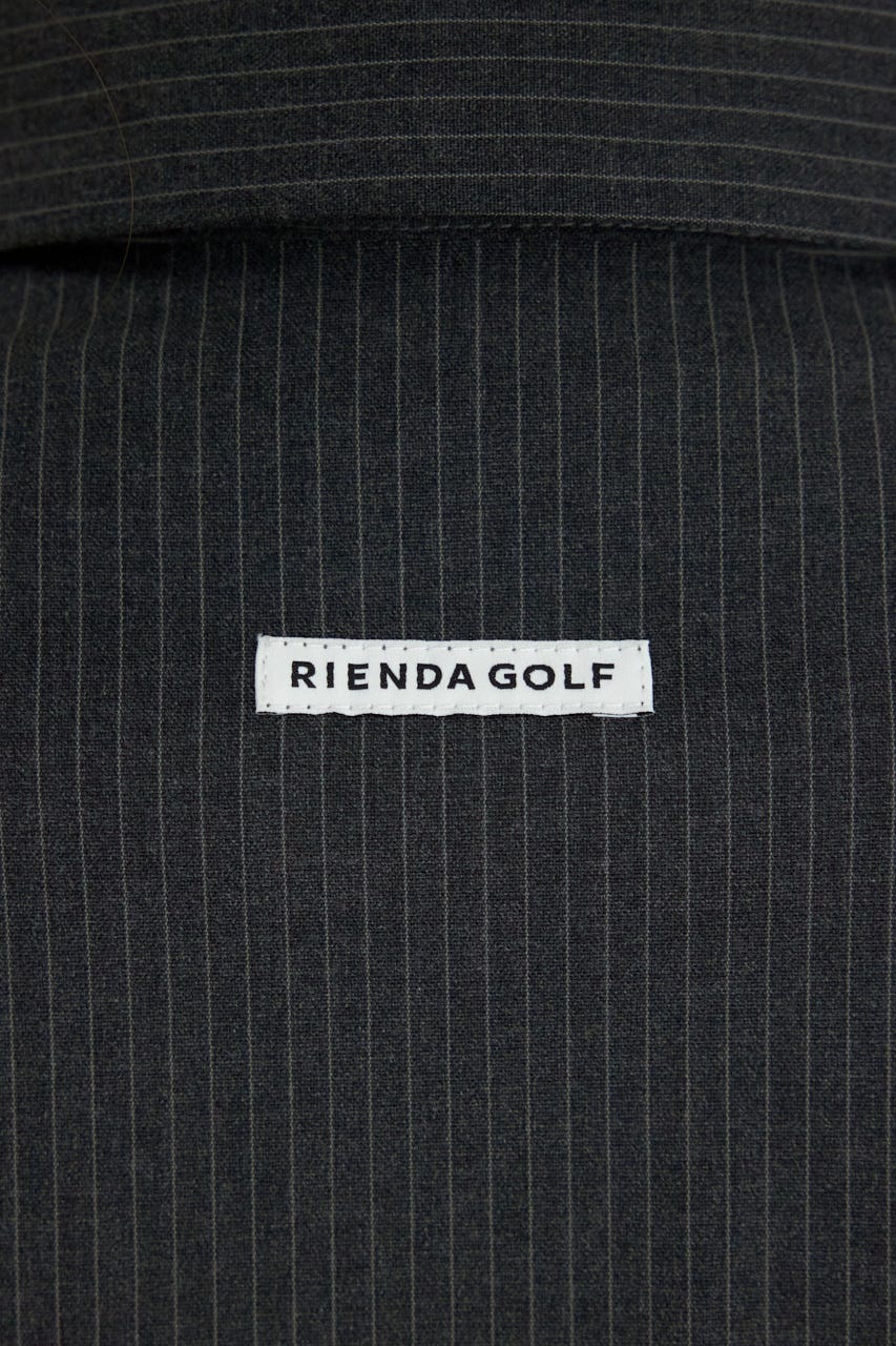 【一部店舗・WEB限定】【RIENDA GOLF】ピンストライププリーツシャツワンピース GRY M